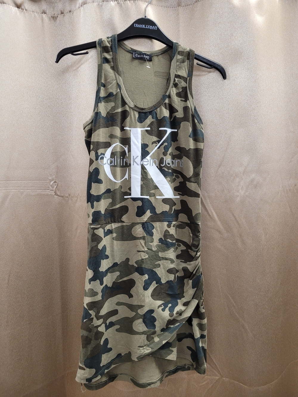 Calvin Klein Jeans Camo Tank Dress with CK Logo made in Turkey